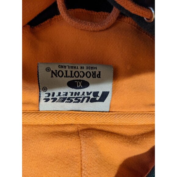 Russell Athletic Miami Hoodie Pullover XL Green & Orange Embroidered Logo Vintag - Picture 5 of 9